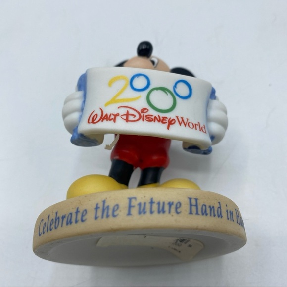 Walt Disney World Mickey Mouse Porcelain 2000 Figure Celebrate The Future Hand - Picture 3 of 6
